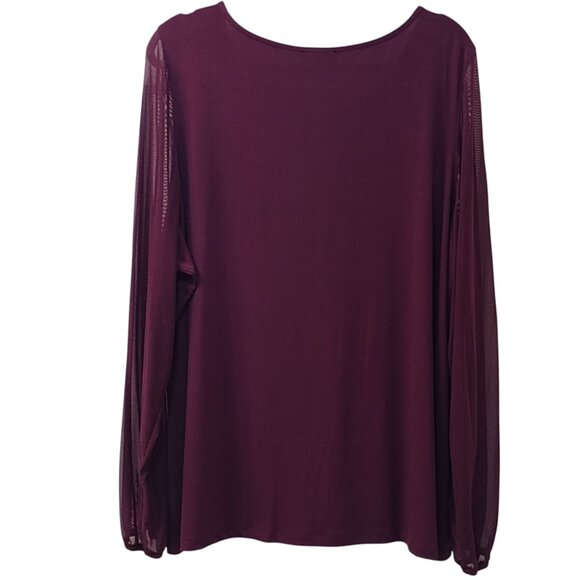 Antthony Originals: 2pc Pull on Mesh Knit Pant Set, Size 2X, Burgundy, Black - Picture 3 of 11